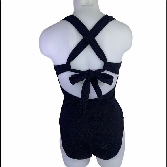 JESSICA Simpson Black Shimmering 1 Piece Swimsuit - Picture 3 of 16